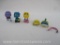 Three Vintage 1989 McDonald's Happy Meal Fry Guy Figurines with Three Accessory Hats 5oz