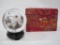 Reverse Painted Glass Globe with Stand in Brocade Box, 1 lb 12 oz