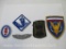 Five Assorted Military Patches including US Army 2nd Infantry Div, WWII European Theater of