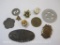 Assorted Tokens and Pins including AAA Patrol Service Badge, PRR PA Railroad Transit Token, Girl