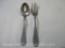USN US Navy Large Fork and Spoon, Silco Stainless Steel, 4 oz