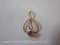 14K Gold Pendant with Red Gemstone, .4 g