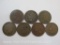 Seven US Indian Head One Cent Coins from 1900-1906