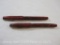 Two Red Stratford Silver Palladium Nib Fountain Pens