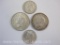 Four Silver Canadian Coins including 1947 and 1950 Quarters and 1939 and 1952 Dimes, 16.1 g total