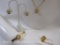 Gold Tone CZ Jewelry Set with Earrings, Size 6.5 Ring, Hinged Bracelet and Necklace