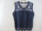 Demin and Company, D&CO, Large Navy/White Nordic Design Knit Sweater Vest, 5oz