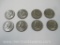 Eight US Bicentennial 1976-D Kennedy Half Dollar Coins