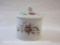Vintage Limoges France Ceramic Vanity Jar with Flower Design, 8 oz