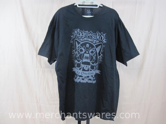 2XL Black Aggretsuko No Overtime Lootcrate Short Sleeve Tee