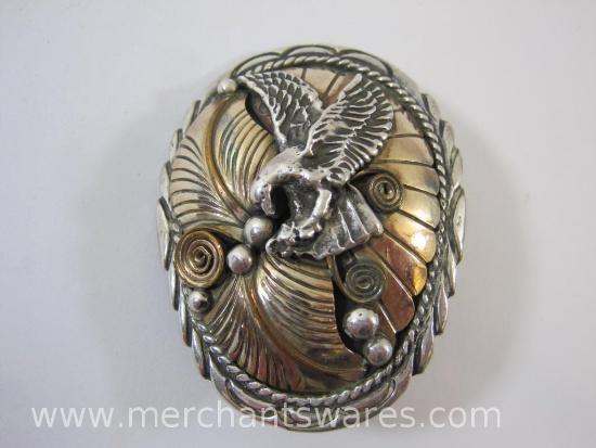 Sterling Silver Flying Eagle Scarf Clip/Pin, 28.1 g