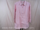 Denim and Company Medium Pink Stripe Button Up Collared Shirt 9oz