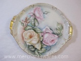 Vintage French Ceramic Rose Platter/Tray, CFH GDM France, 15 oz