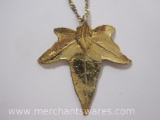 Dane Kraft Sterling Silver Leaf Pendant and Chain, 7.4 g total weight