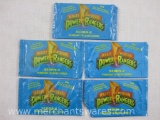 Five Sealed Packages of Mighty Morphin Power Rangers Series 2 Premium Trading Cards, 1994