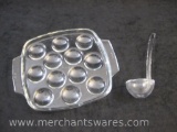 Vintage Pyrex France 474-N Glass Egg Insert and Clear Glass Ladle, 1 lb 3 oz