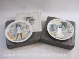 Two Ceramic D'Arceau-Limoges Women of the Century Plates including Brigitte in Mini-skirt The