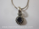 Sterling Silver Pendant and Necklace, 6.2 g total weight