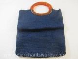 Vintage Woven Purse with Bakelite Handles, see pictures AS IS, 11 oz