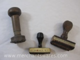 Three Vintage Stamps including Aurora Ill, Chi & St Louis RRO, and Knisley Electric, 11 oz