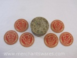 Set of Six Vintage F&S Beer Coasters Fuhrmann & Schmidt Brew Co Shamokin PA, 4 oz