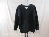 Aran Crafts Ireland 100% Merino Wool Pull Over Knit Cardigan, Black, Size: XL, 1 lb 7 oz