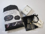 New Lay/N/Go Cosmetic Bag, Swappable Bracelet Set, and Sterling Silver Freshwater Pearl Earrings, 1