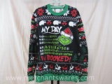 XL 100% Acrylic My Day I'm Booked The Grinch Who Stole Christmas Costume Sweater 1lb 10oz