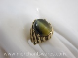 10KT Gold Ring with Vintage Brown Star Sapphire, size 4.5, 4.5 g total weight