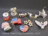 Lenox The Tree of Independence Red White and Blue Set of 10 Ornaments in Original Box, 7 oz