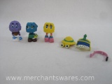 Three Vintage 1989 McDonald's Happy Meal Fry Guy Figurines with Three Accessory Hats 5oz