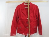 Susan Graver Bright Red Lapel Front Blazer with Pockets, Size: Large, 1 lb