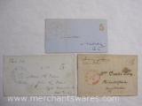 Stampless Covers from Thompson CT. 1852, Boston Mas, New Bedford Ms.
