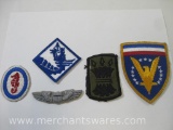 Five Assorted Military Patches including US Army 2nd Infantry Div, WWII European Theater of