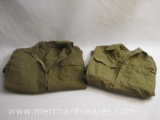 Two Vintage Wool Military Shirts, one marked 14/32, see pictures for condition AS IS