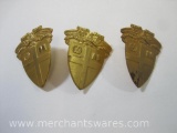 Three Vintage Christian Brothers Academy Military Hat Badges