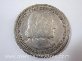 1893 US Columbian Exposition Silver Half Dollar Coin, 12.4 g