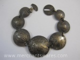 WWII Era Australian Silver Coin Sweetheart Bracelet, 34.1 g total weight