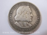 1893 US Columbian Exposition Silver Half Dollar Coin, 12.2 g