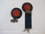 Two 1800s Sons of St. George Past President Badges