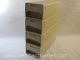 Four Stackable Stamp Collecting Plastic Filing Drawers
