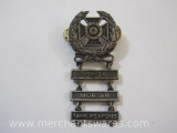 Sterling Silver Expert Marksmanship Medal with Sterling Silver Mortar and Tank Weapons Hang Downs,