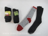 Two Pairs of Merino Wool Socks, Three Pack of Wigwam Large Socks, and one more pair, 10oz