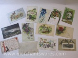 Antique Postcards, mostly holidays from early 1900s, 2 oz
