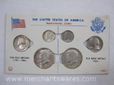 The United States of America Transitional Coins Set including Dime, Quarter and Half Dollar Coins in