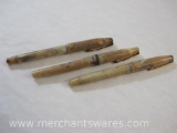 Three Stratford Silver Palladium Nib Pens