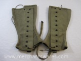 Pair of WWII JT Wood Co Military Gaiters/Spats