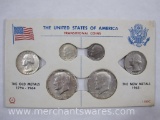 The United States of America Transitional Coins Set including Dime, Quarter and Half Dollar Coins in