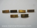 6 US Gold Military Tab Pins including 2 1/20 10K Gold Filled