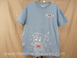 Large Light Blue Pop Team Epic Lootcrate Short Sleeve Graphic Tee 11oz